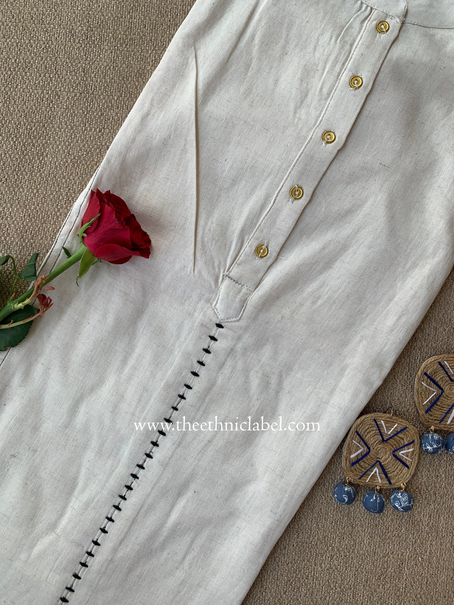 "Nirmal" Buttoned Cotton kurta