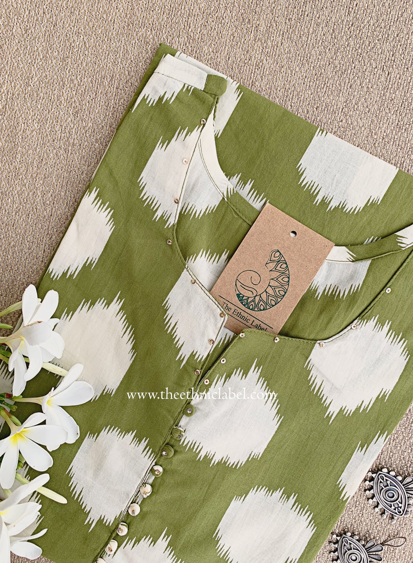 "Lekhni" Green Cotton kurta