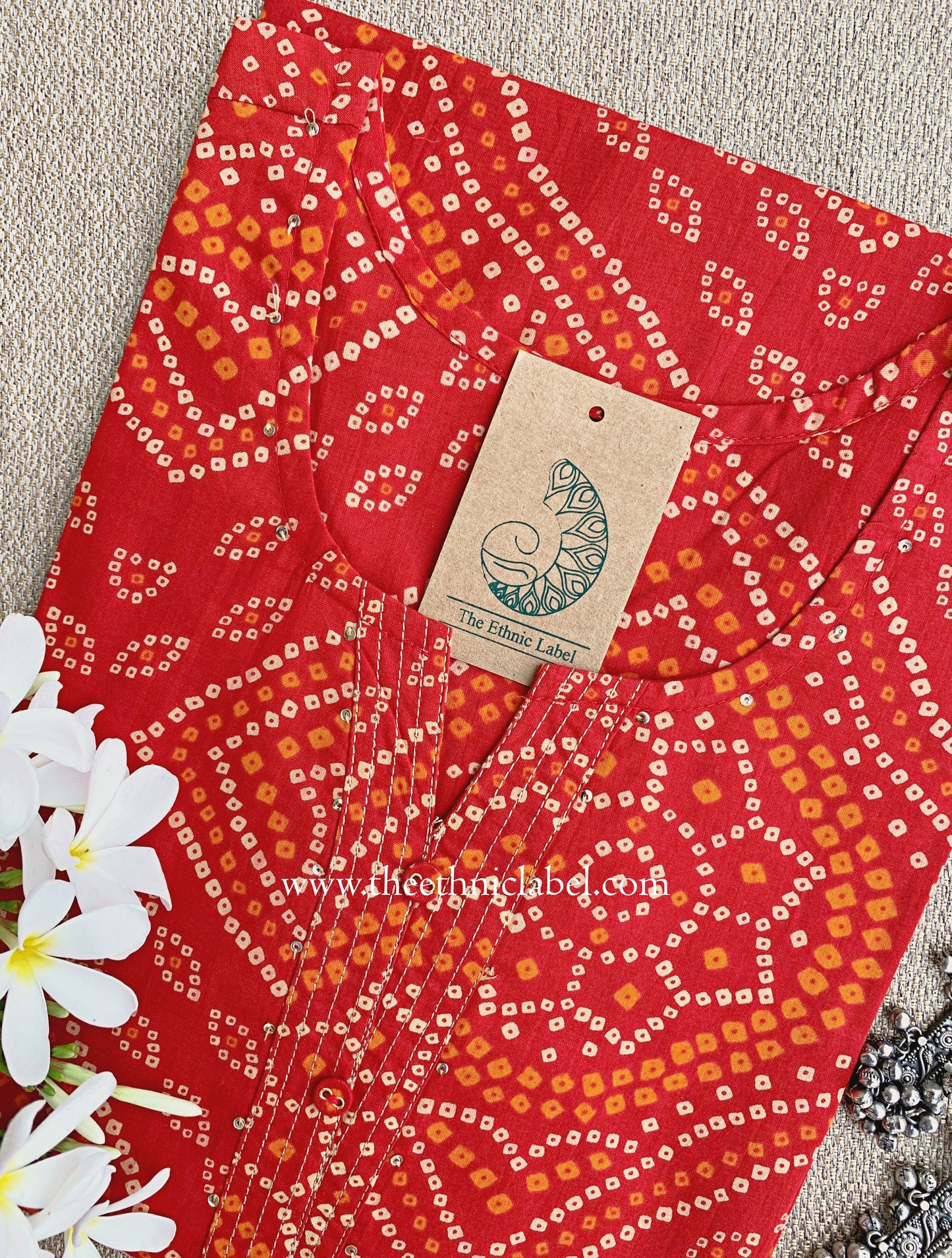 "Sutra" Bandhani Printed Cotton kurta