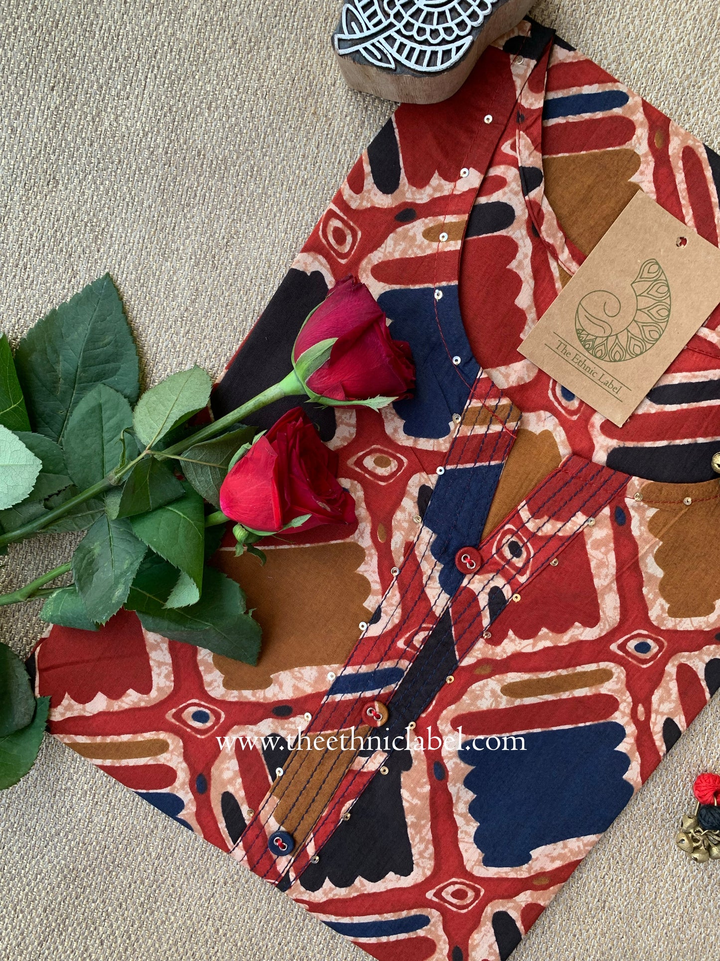 "Ziva" Pattern Cotton kurta