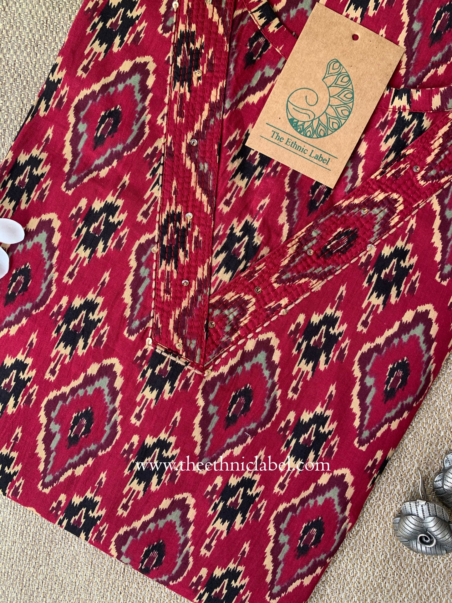 "Milan" Ikat Cotton kurta- S