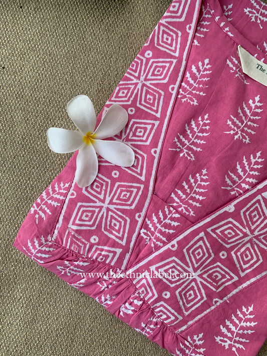 "Nazakat" Hand Blockprinted Cotton Kurta