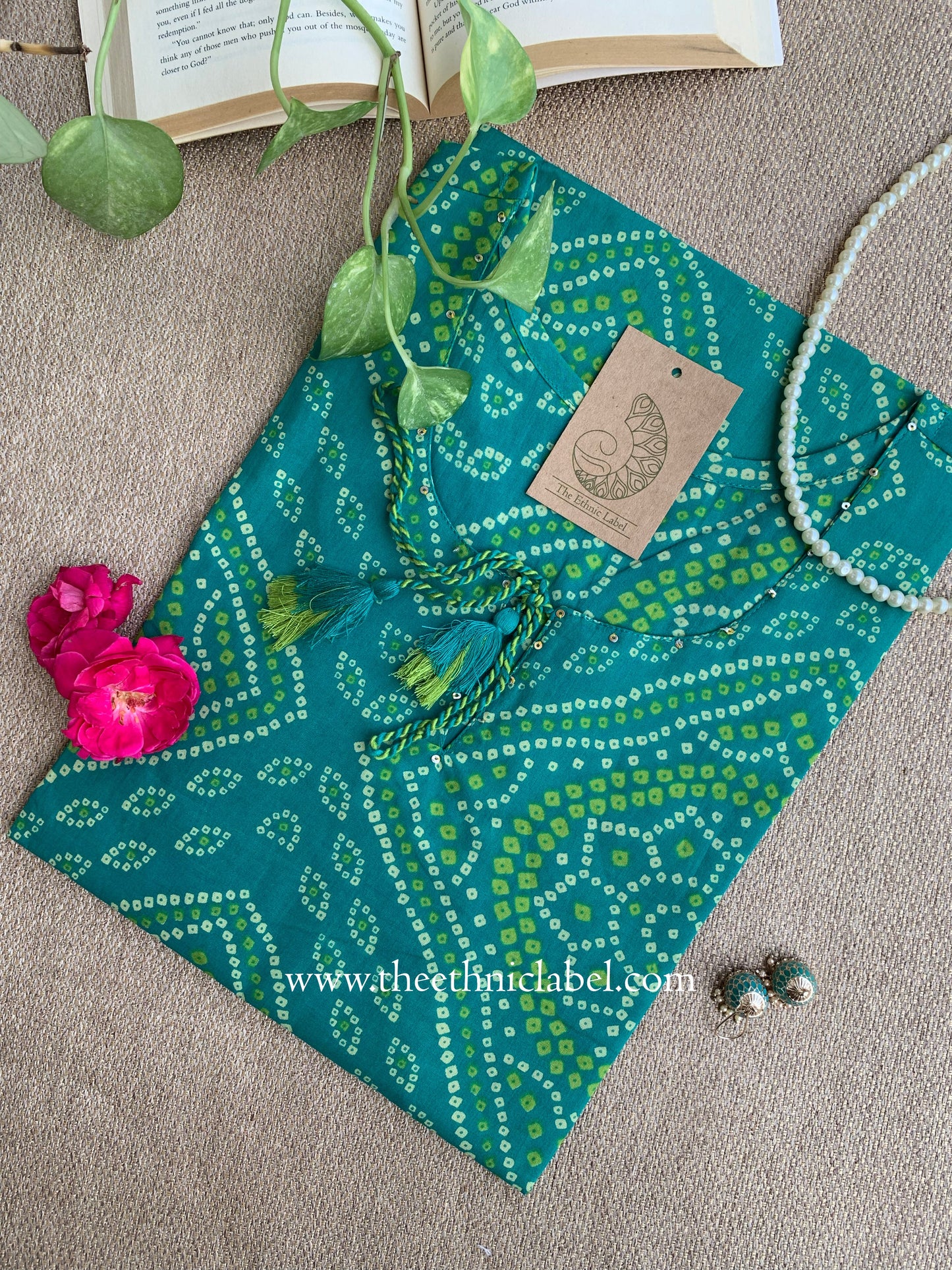 "Shifa" Bandhani Printed Cotton kurta