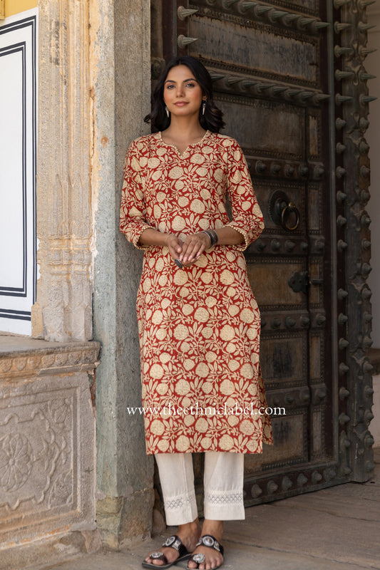 "Manita" Bagru Print Cotton kurta