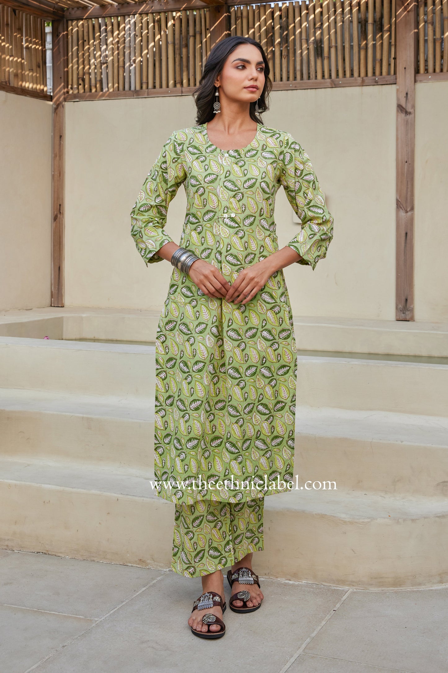 "Patti" Block Printed Buttoned Cotton kurta