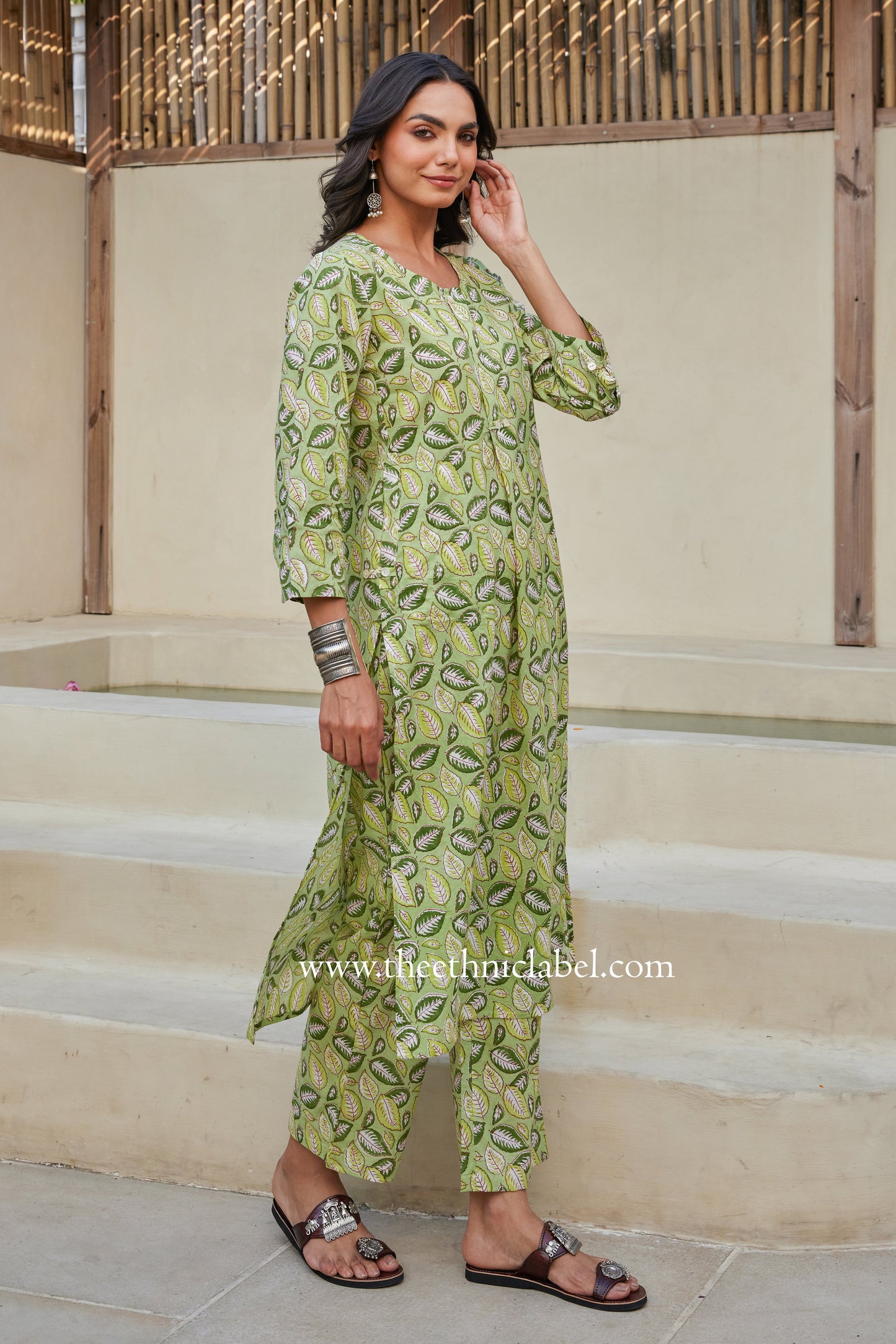 "Patti" Block Printed Buttoned Cotton kurta