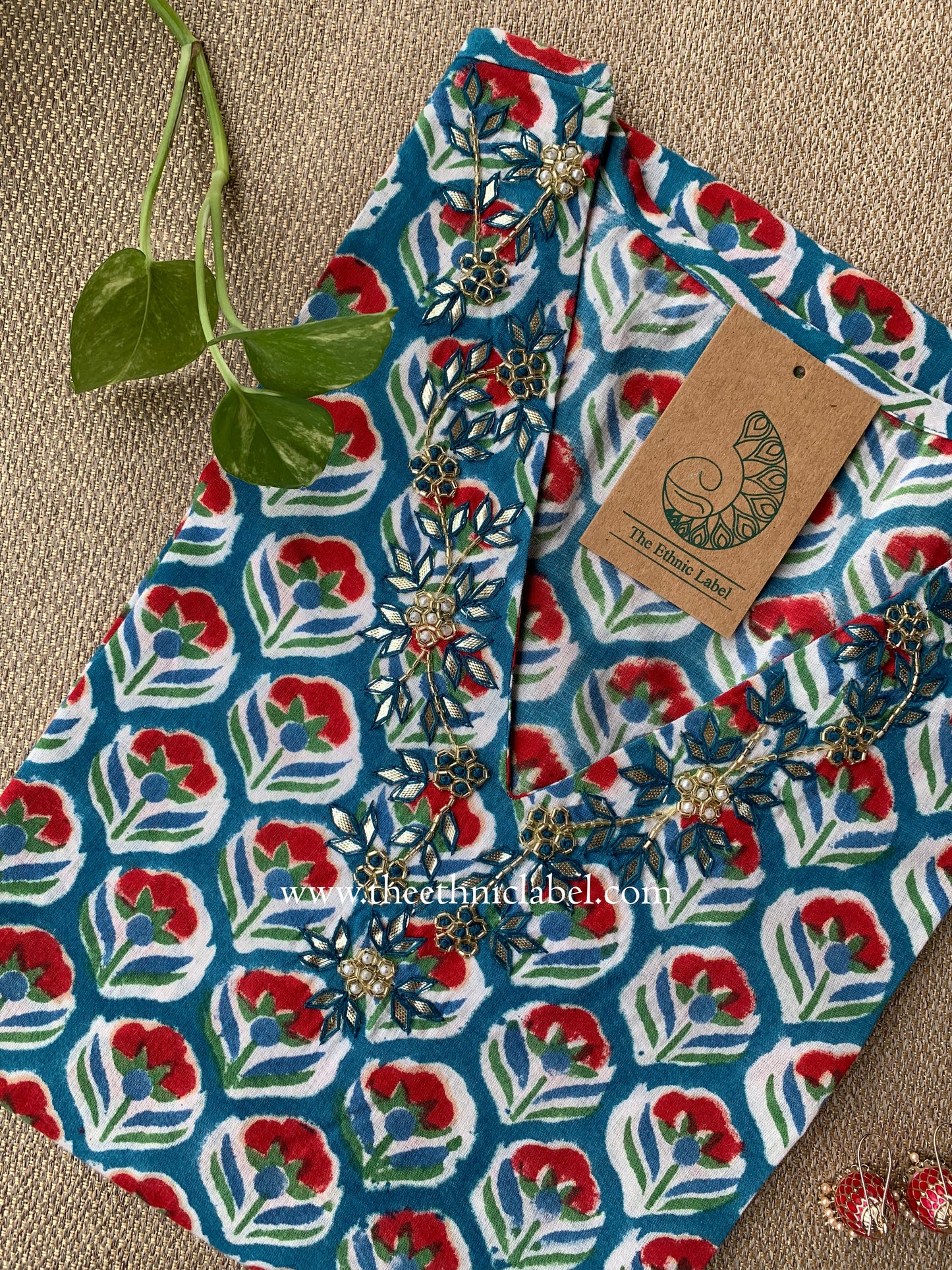 "Neelima" Hand Embroidered Cotton kurta