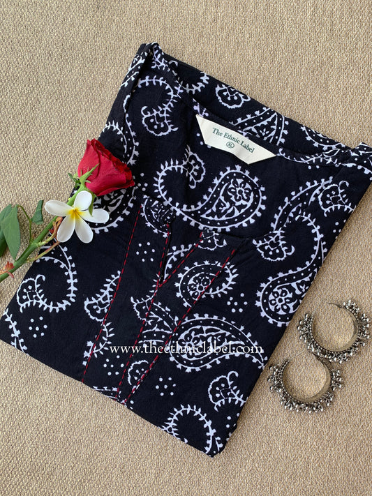 "Ghazal" Kantha Block Printed Cotton kurta (S to 5XL)