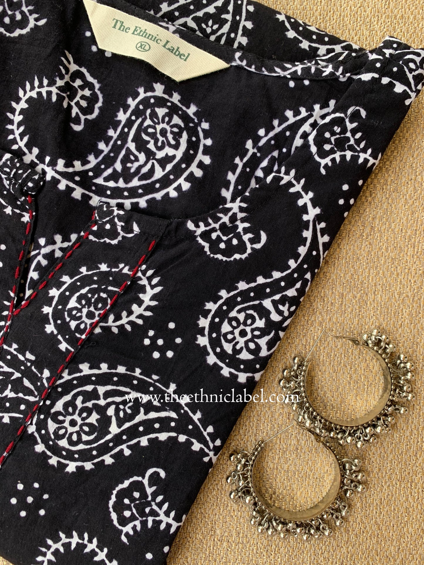"Ghazal" Kantha Block Printed Cotton kurta (S to 5XL)