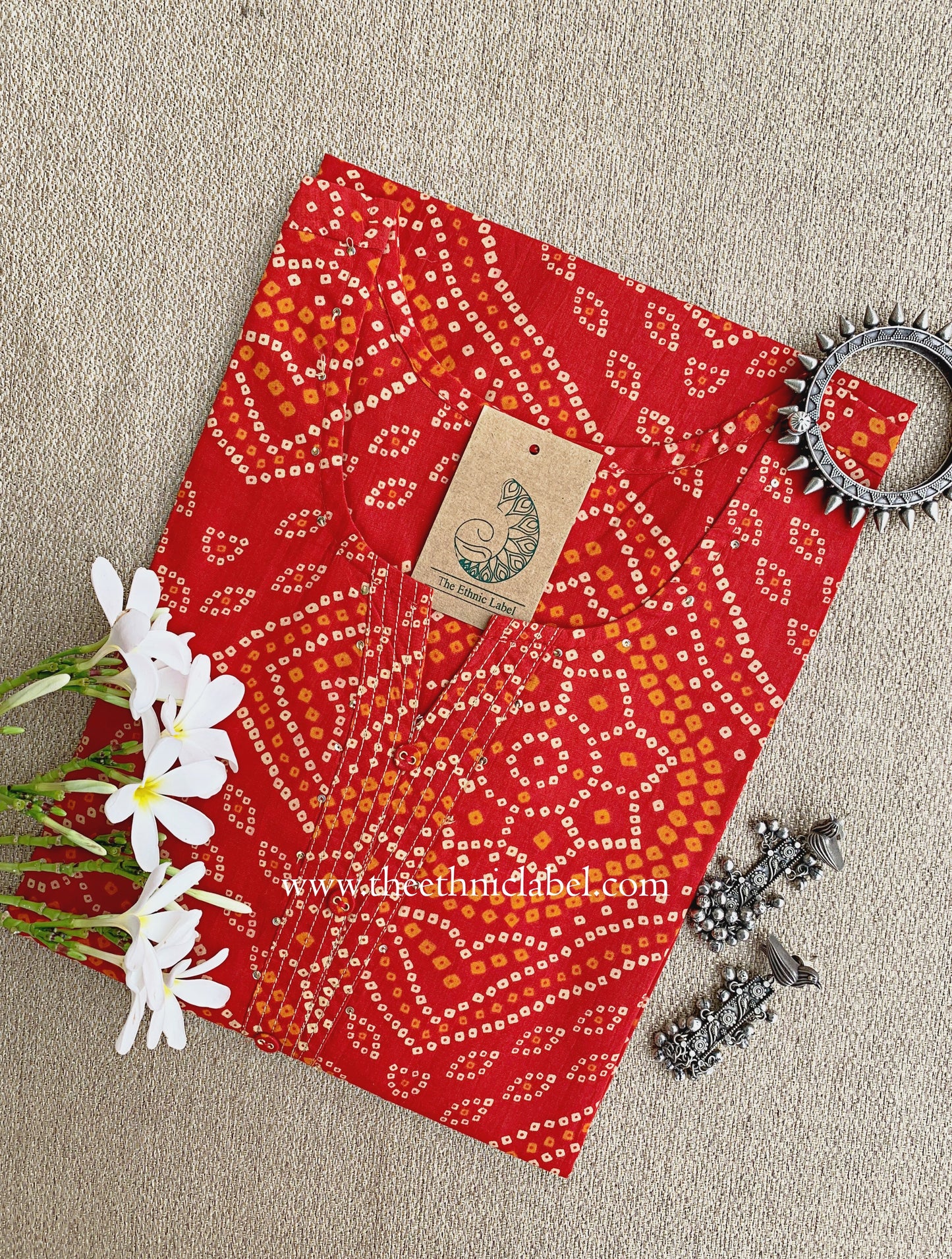 "Sutra" Bandhani Printed Cotton kurta