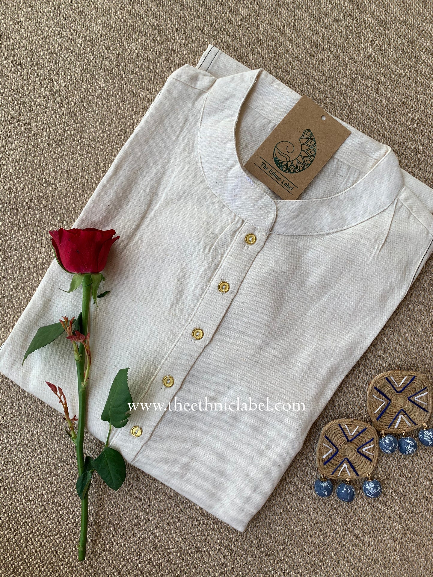 "Nirmal" Buttoned Cotton kurta