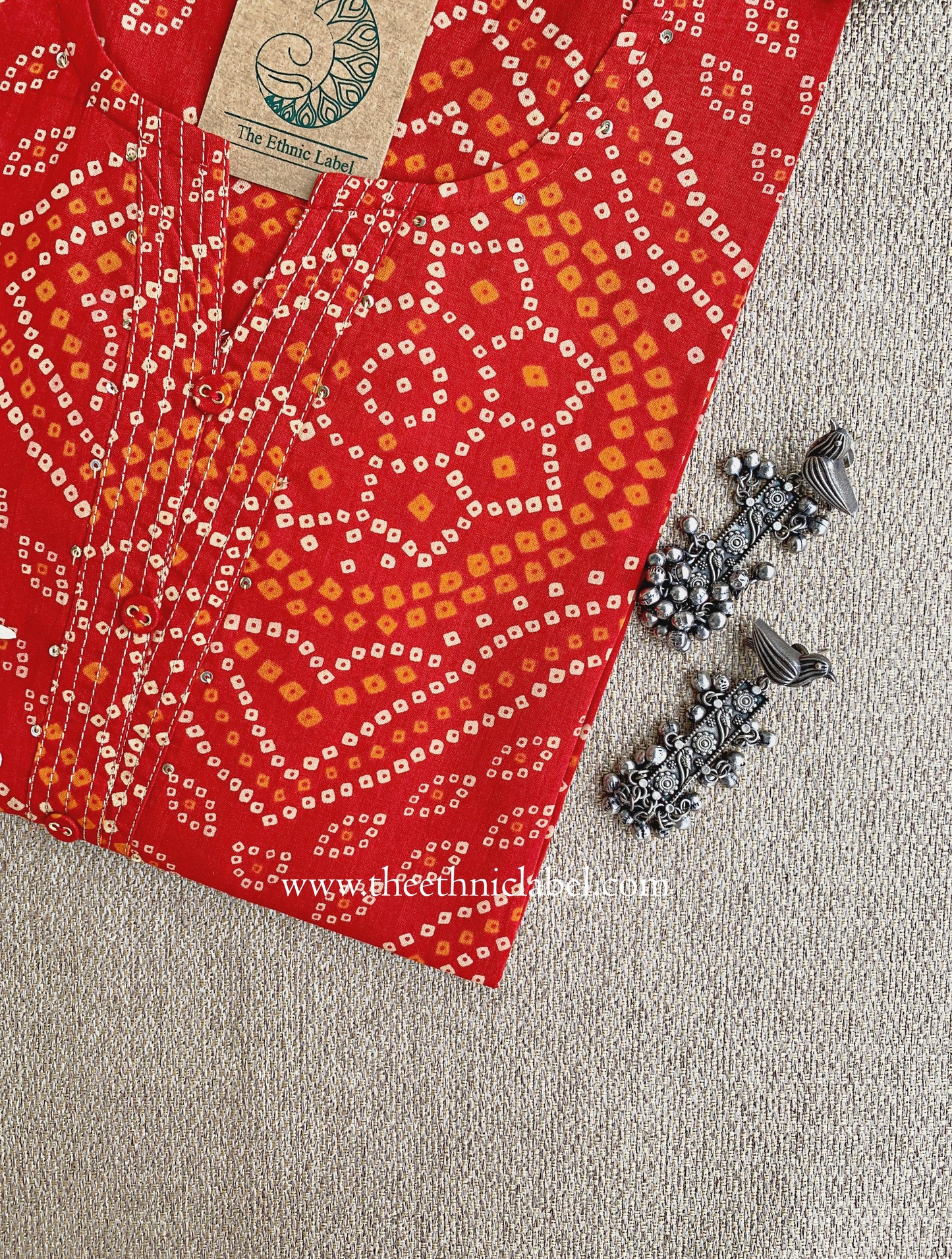 "Sutra" Bandhani Printed Cotton kurta