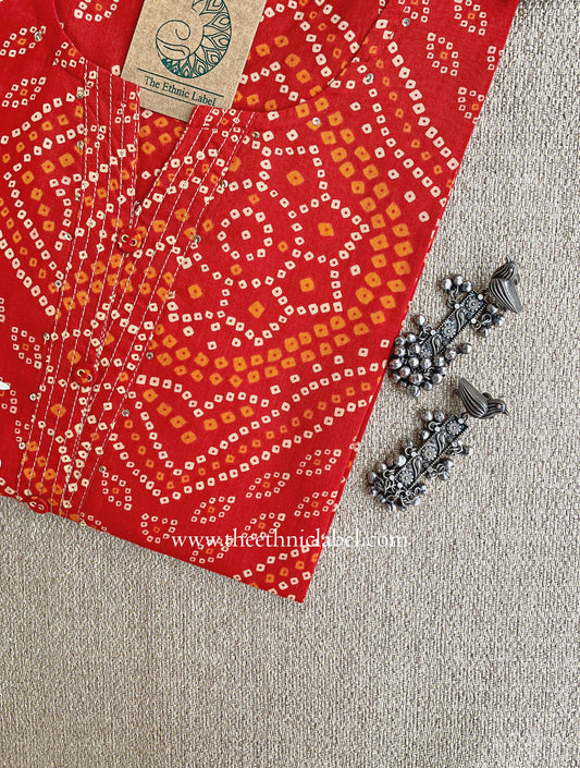 "Sutra" Bandhani Printed Cotton kurta