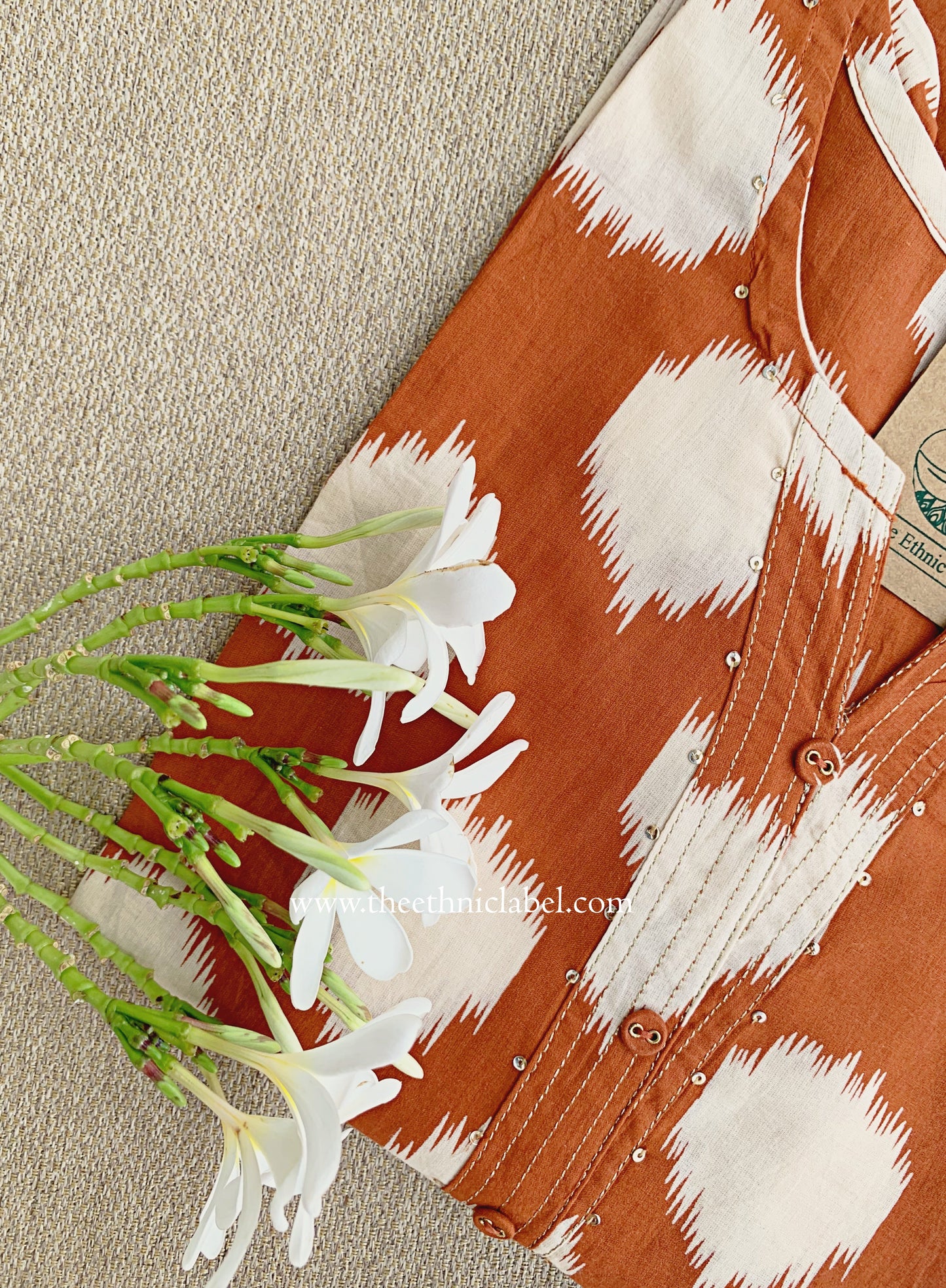 "Lekhni" Rust Cotton kurta