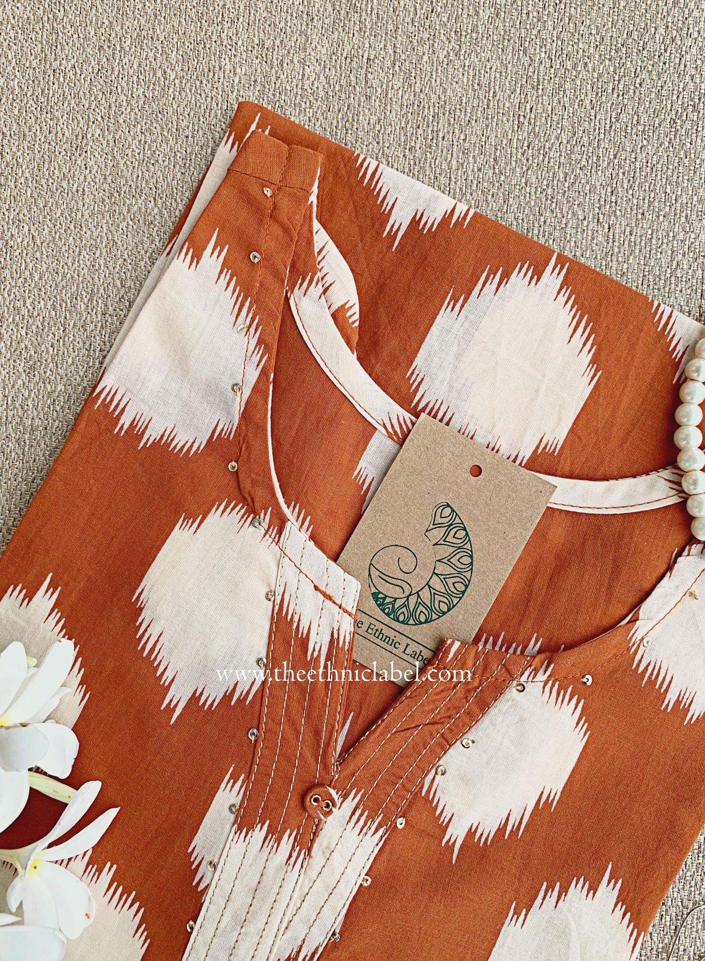 "Lekhni" Rust Cotton kurta