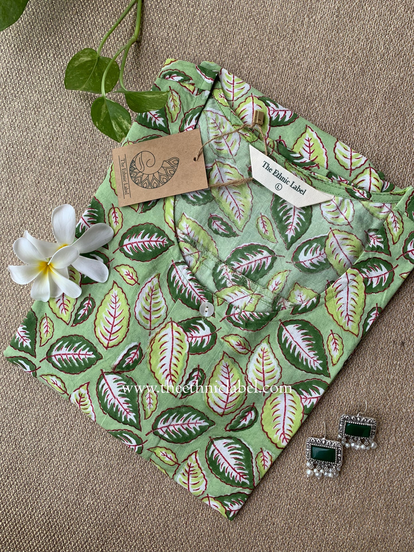 "Patti" Block Printed Buttoned Cotton kurta