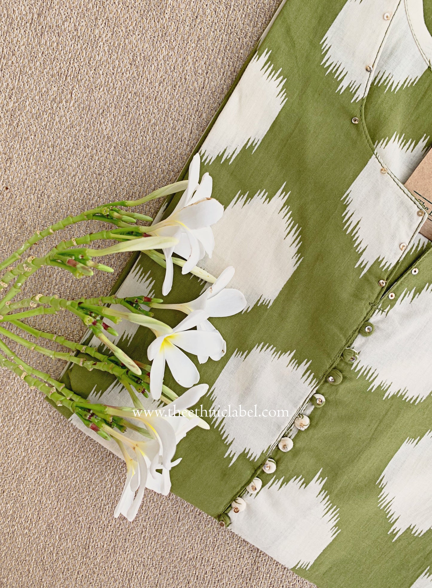 "Lekhni" Green Cotton kurta