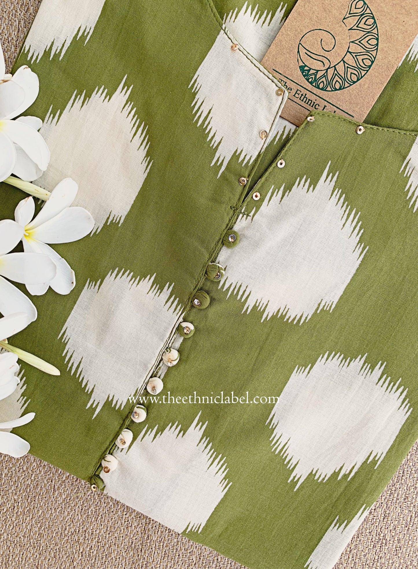 "Lekhni" Green Cotton kurta