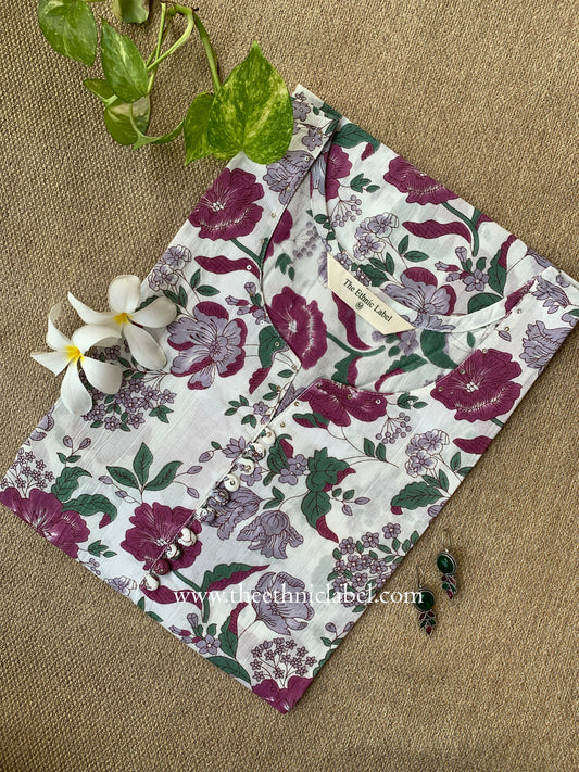 "Baagicha" Floral Cotton kurta- Big size