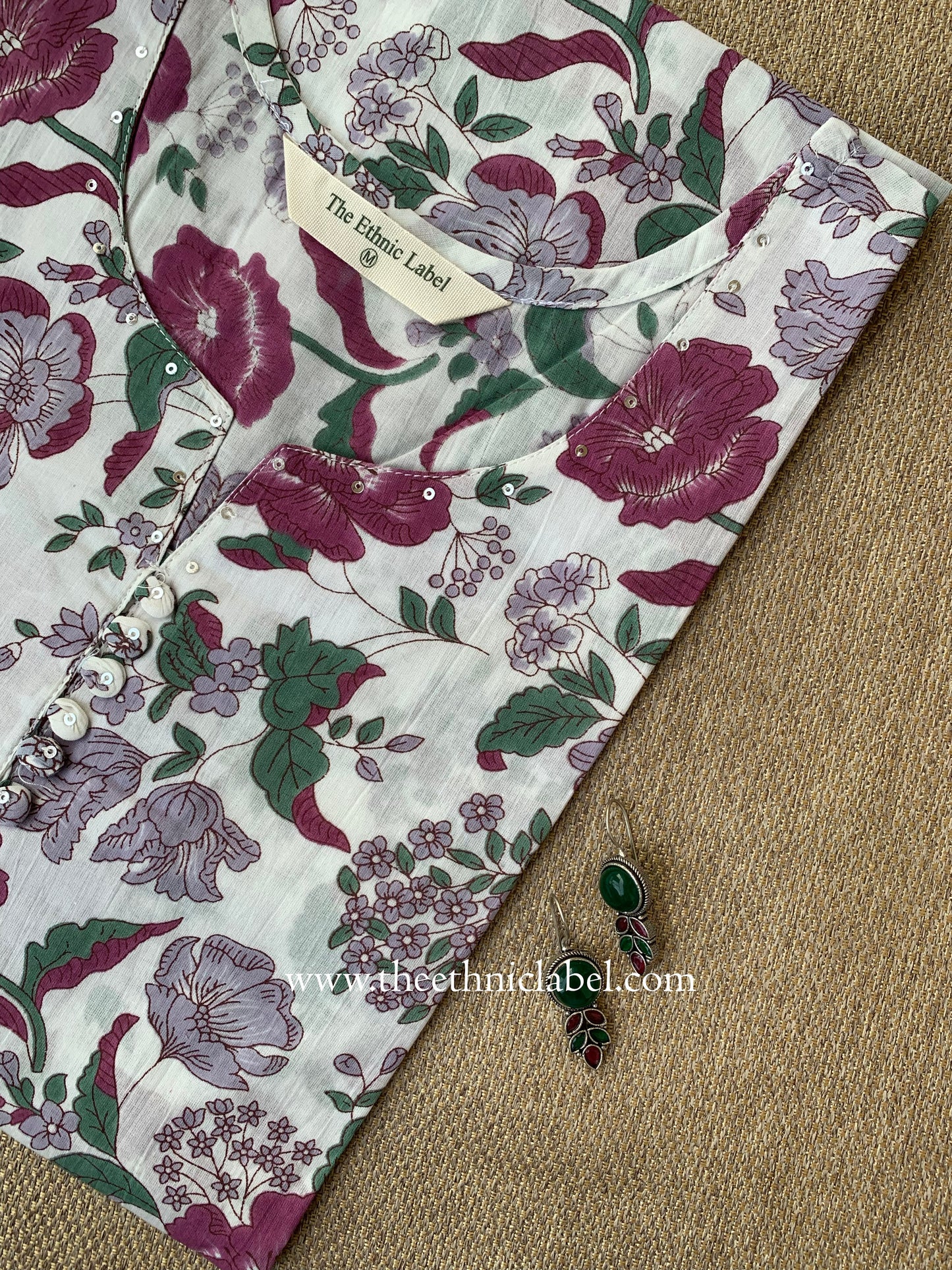 "Baagicha" Floral Cotton kurta- Big size