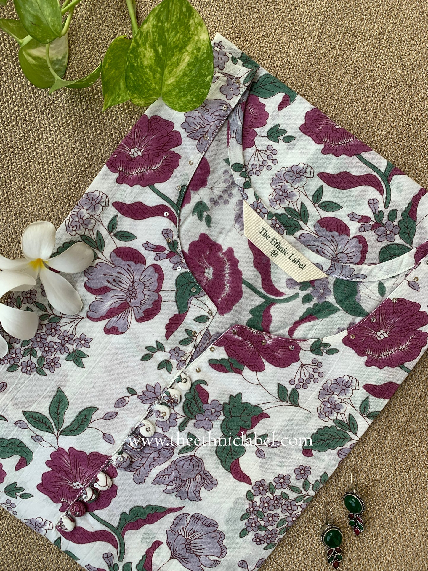 "Baagicha" Floral Cotton kurta- Big size