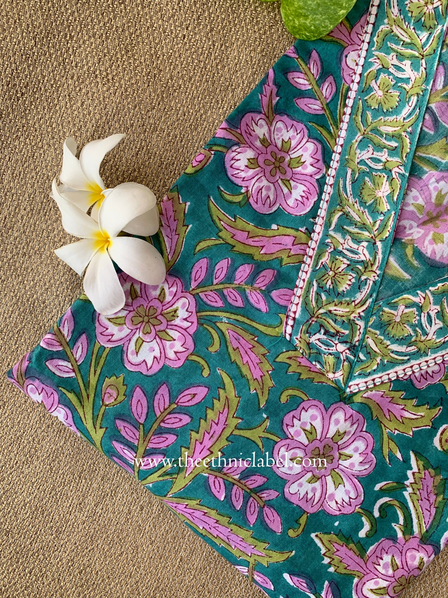 "Sahar" Hand Block Printed Sea Green Cotton kurta