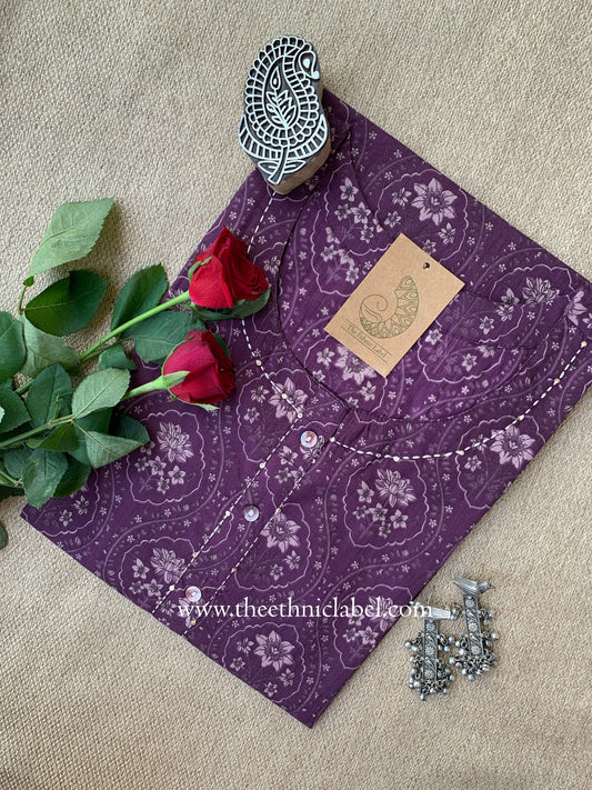 "Raabta" Mughal Kantha Cotton kurta