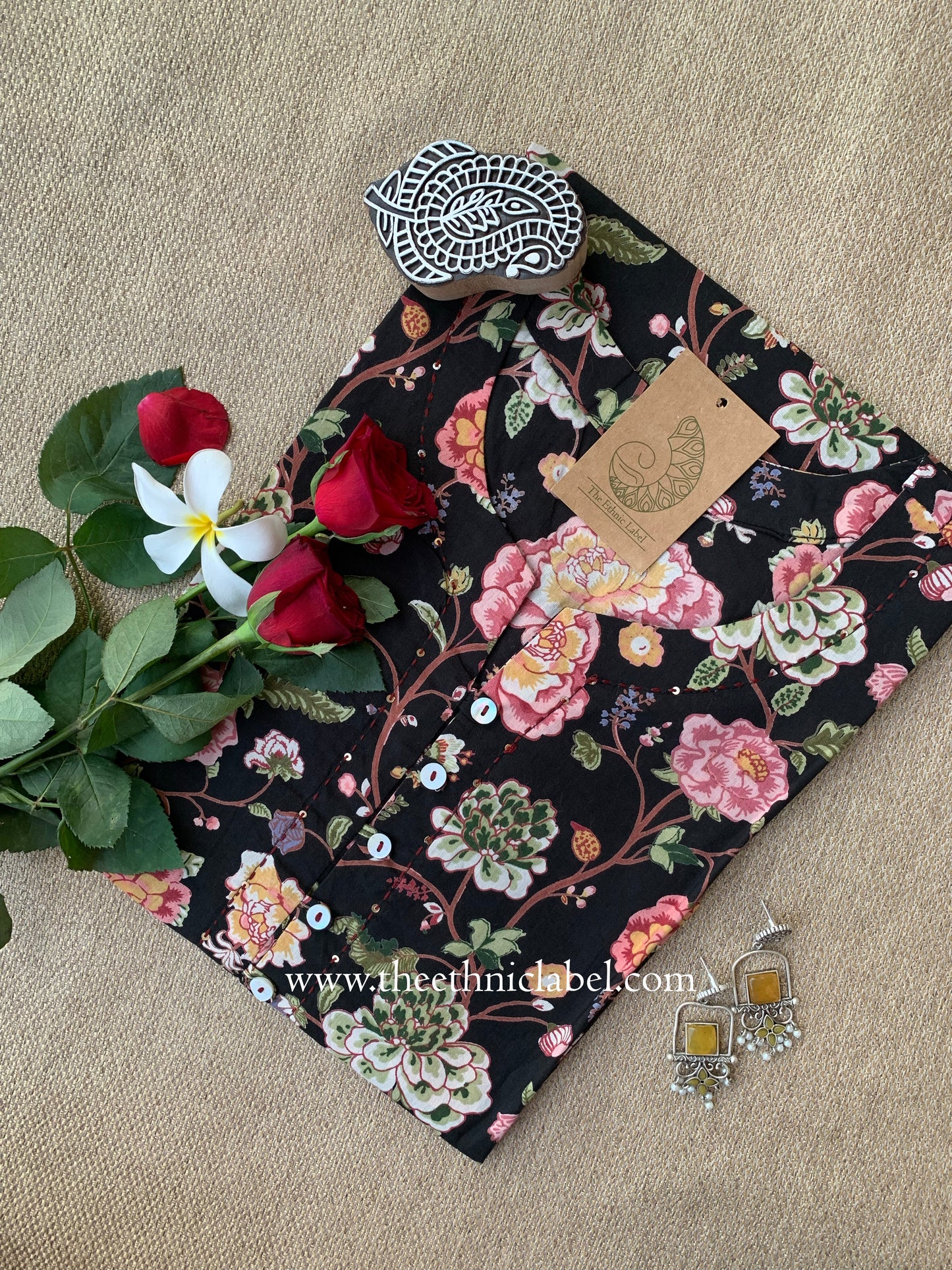 "Nazia" Floral Cotton kurta