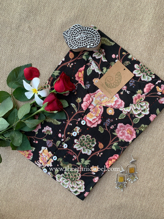 "Nazia" Floral Cotton kurta
