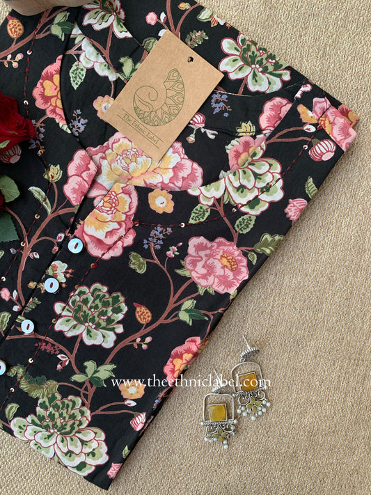 "Nazia" Floral Cotton kurta