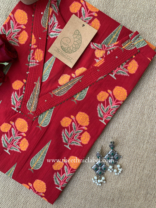 "Shahana" Floral Boota Cotton kurta