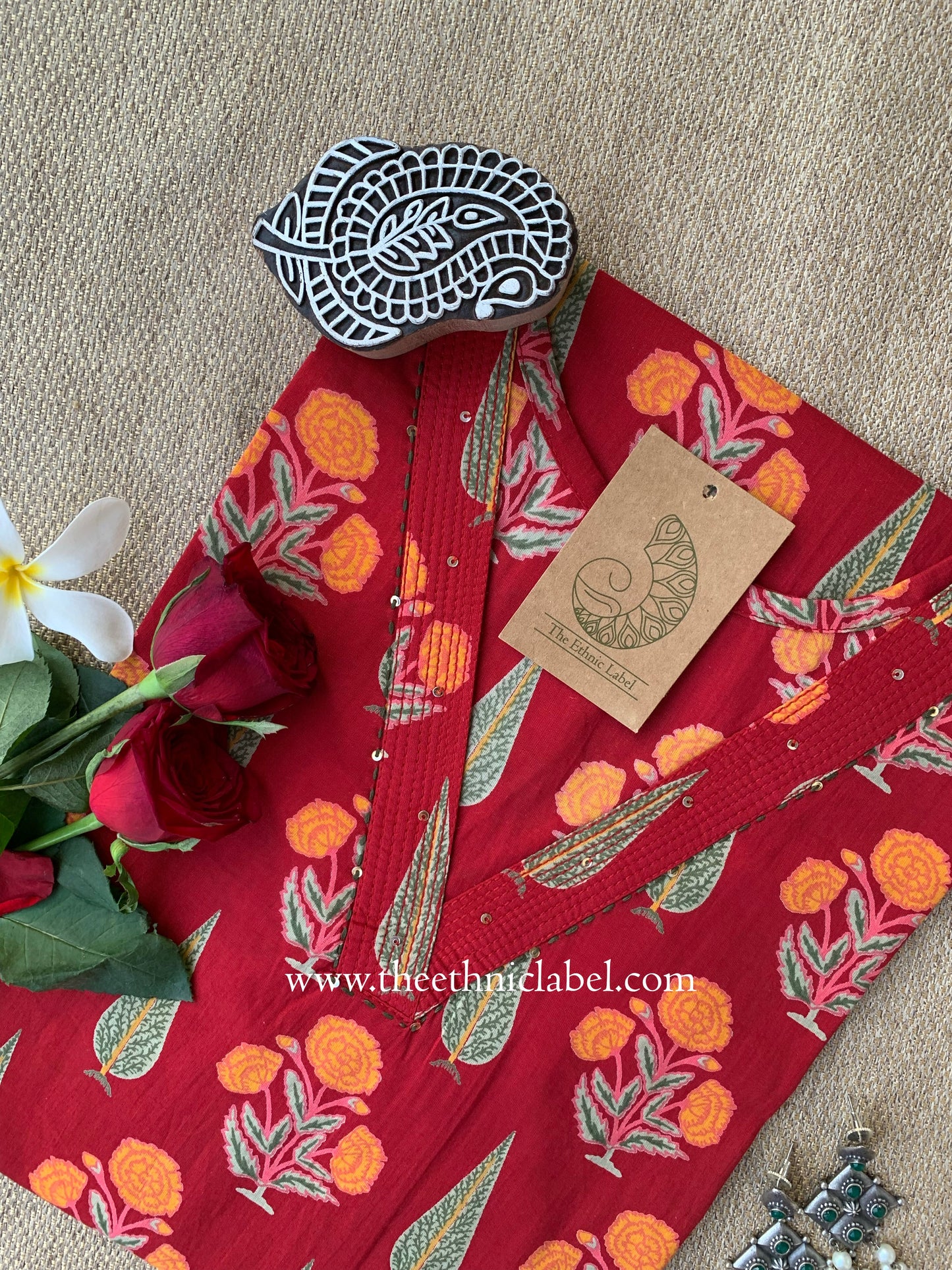 "Shahana" Floral Boota Cotton kurta