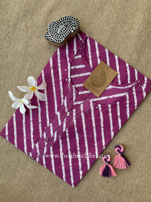 "Mogra" Lehriya Printed Cotton kurta