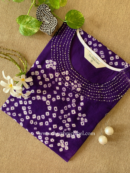 "Saaz" Pure Bandhani Cotton Kurta