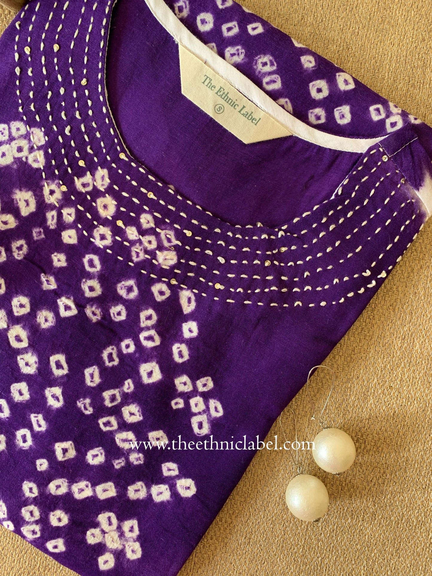 "Saaz" Pure Bandhani Cotton Kurta