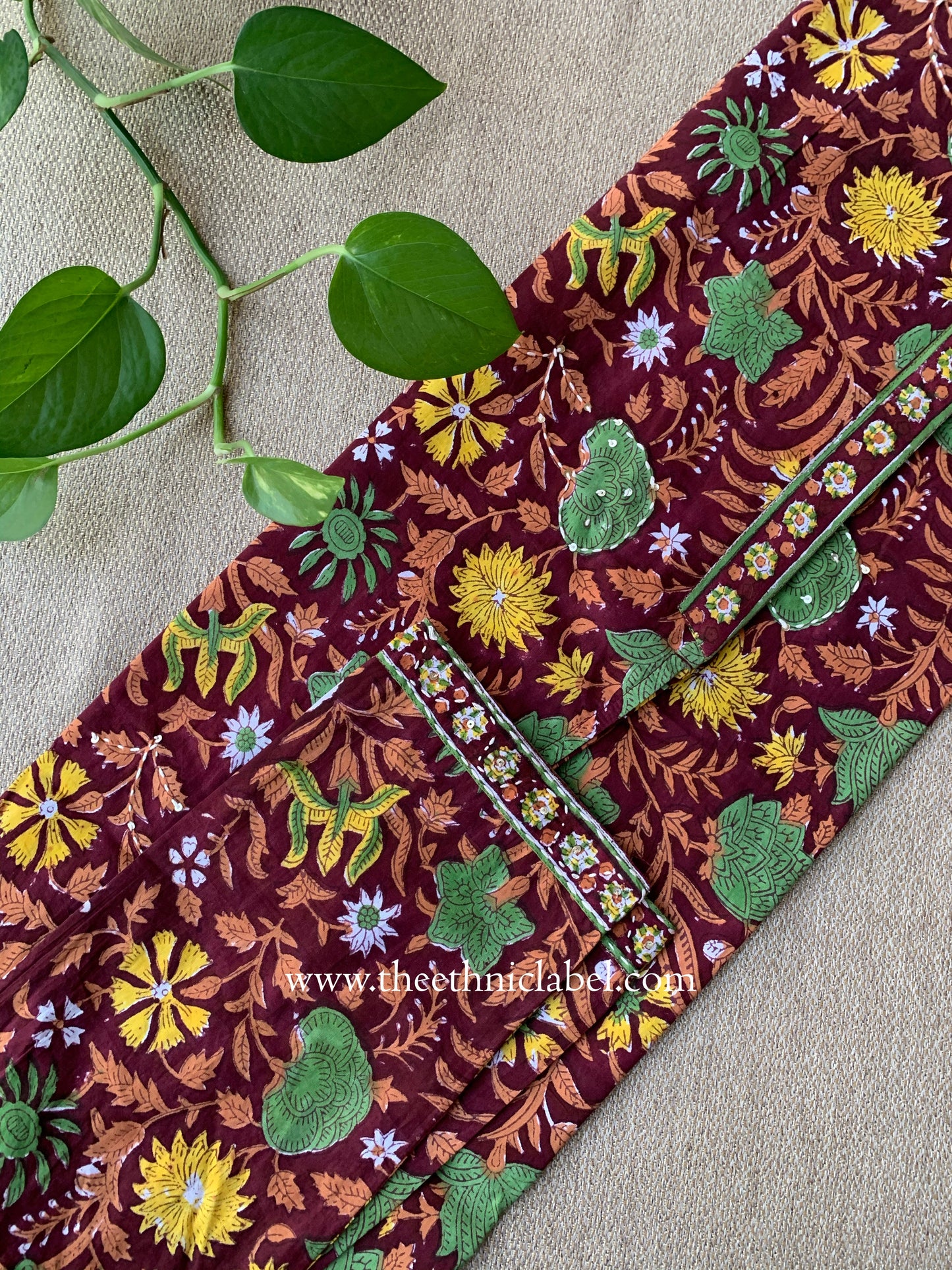 "Rohini" Block Printed Handwork Cotton kurta