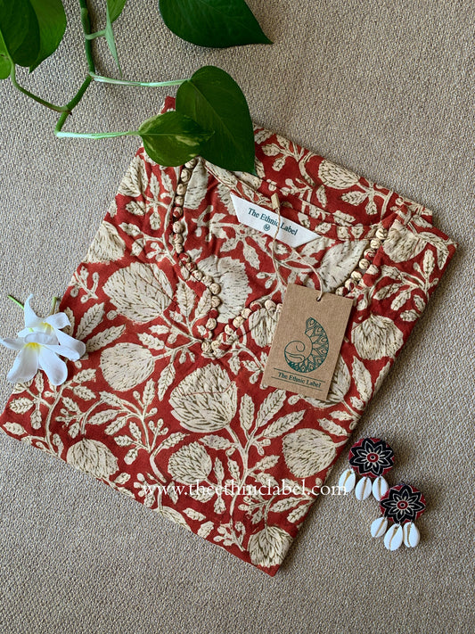 "Manita" Bagru Print Cotton kurta