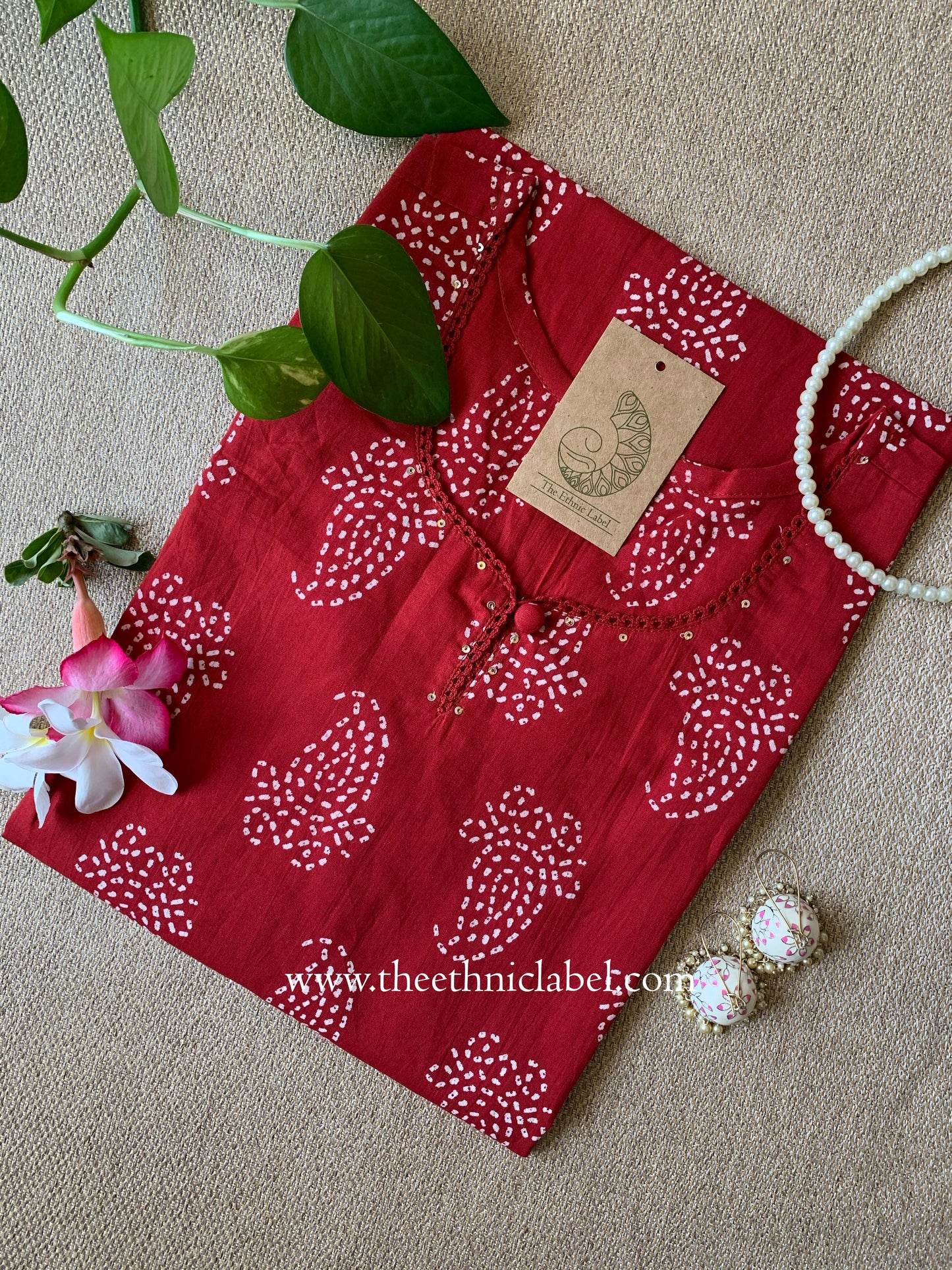 "Gulraiz" Laced Cotton kurta