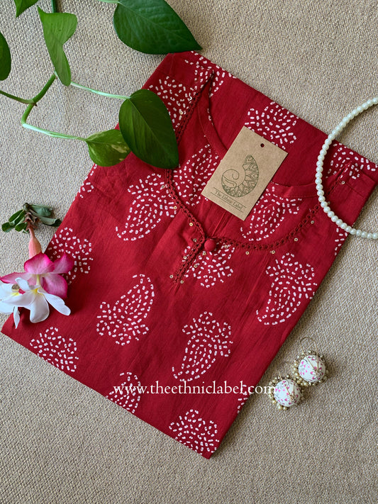 "Gulraiz" Laced Cotton kurta