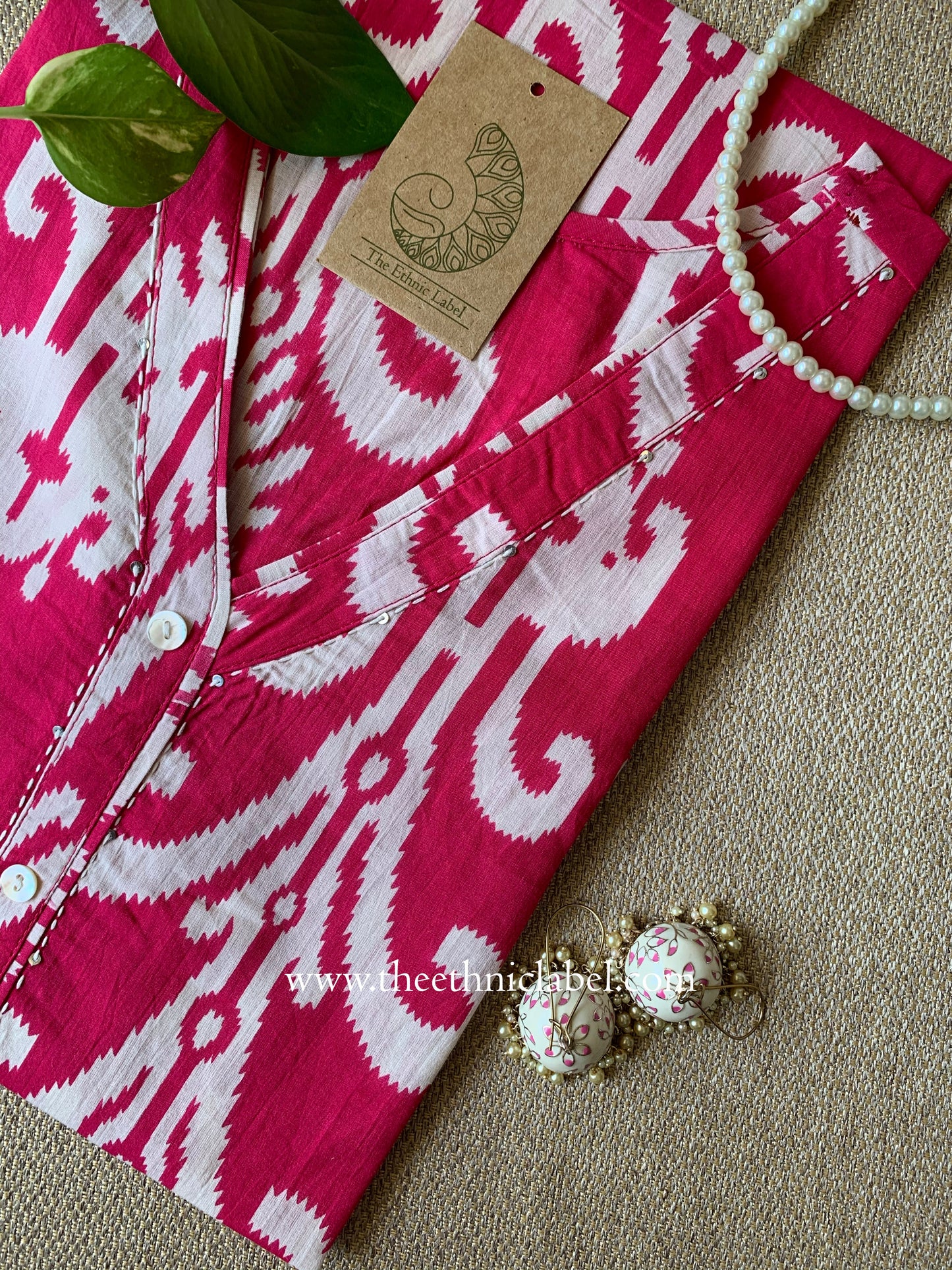 "Rajvi" Ikat Cotton kurta