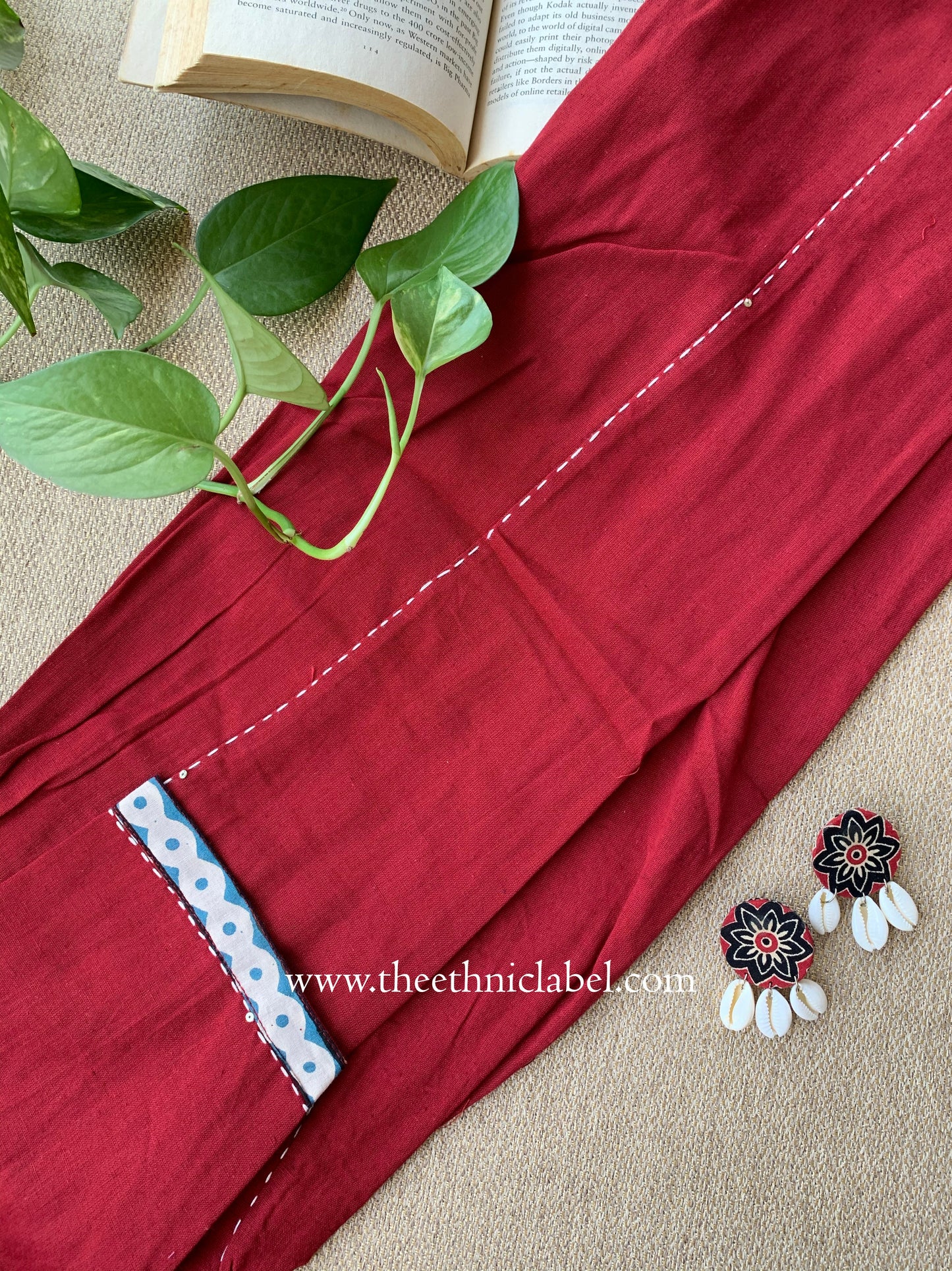 "Pratha" Hand Work A line Cotton Kurta
