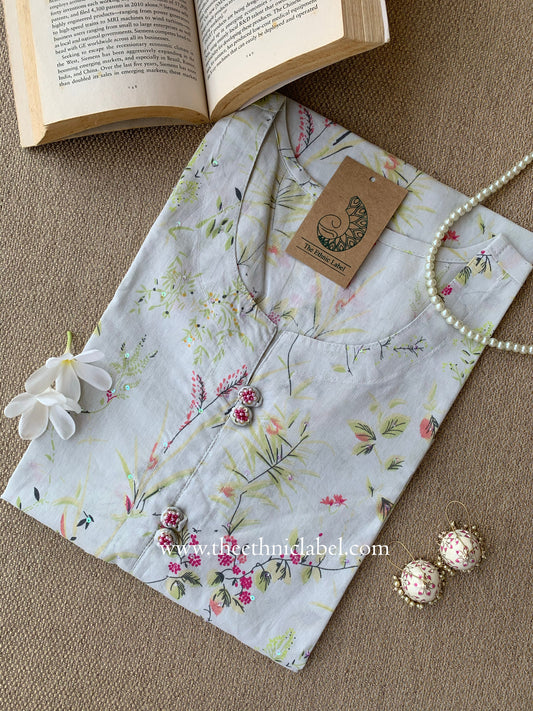 "Kshama" Handwork Cotton kurta- S