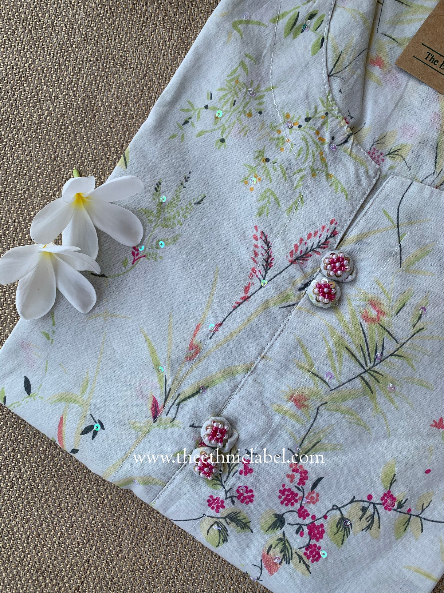 "Kshama" Handwork Cotton kurta- S