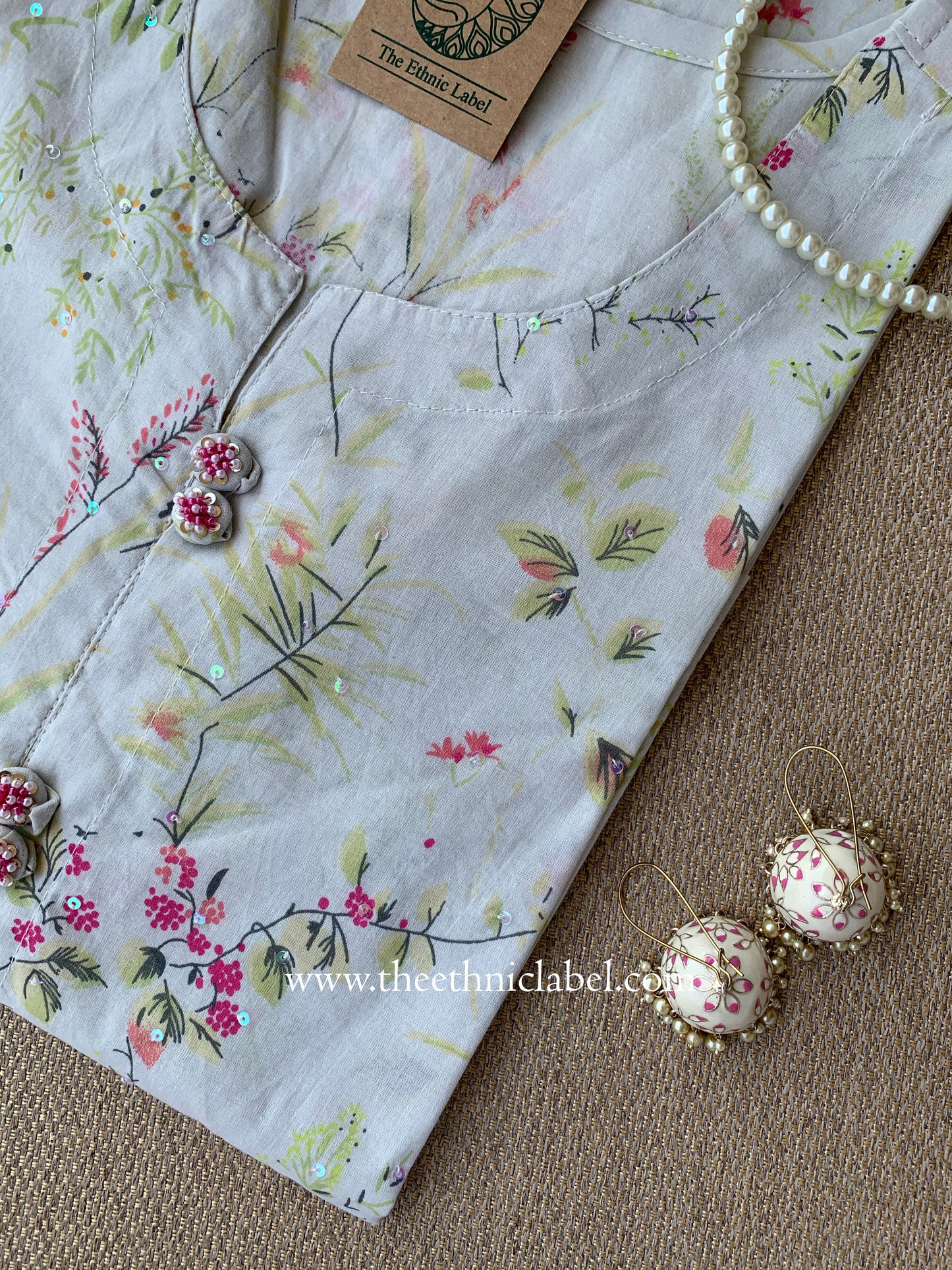 "Kshama" Handwork Cotton kurta- S