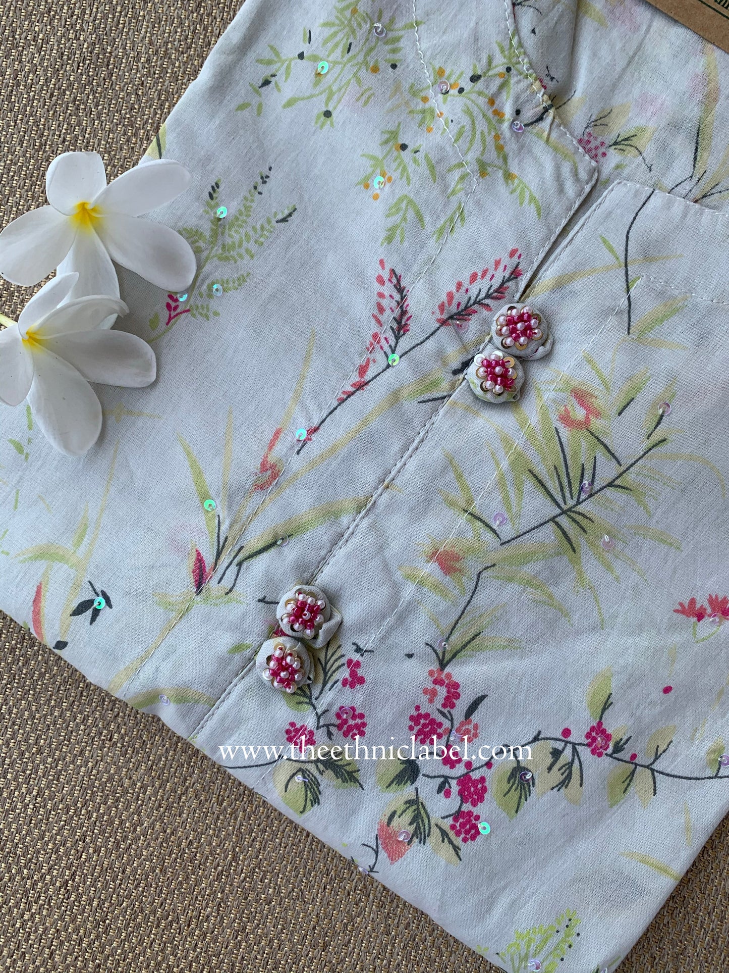 "Kshama" Handwork Cotton kurta- S