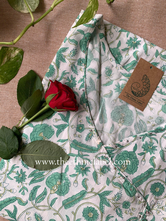 "Aaditri" Angrakha Cotton kurta - Big Size - Image 2