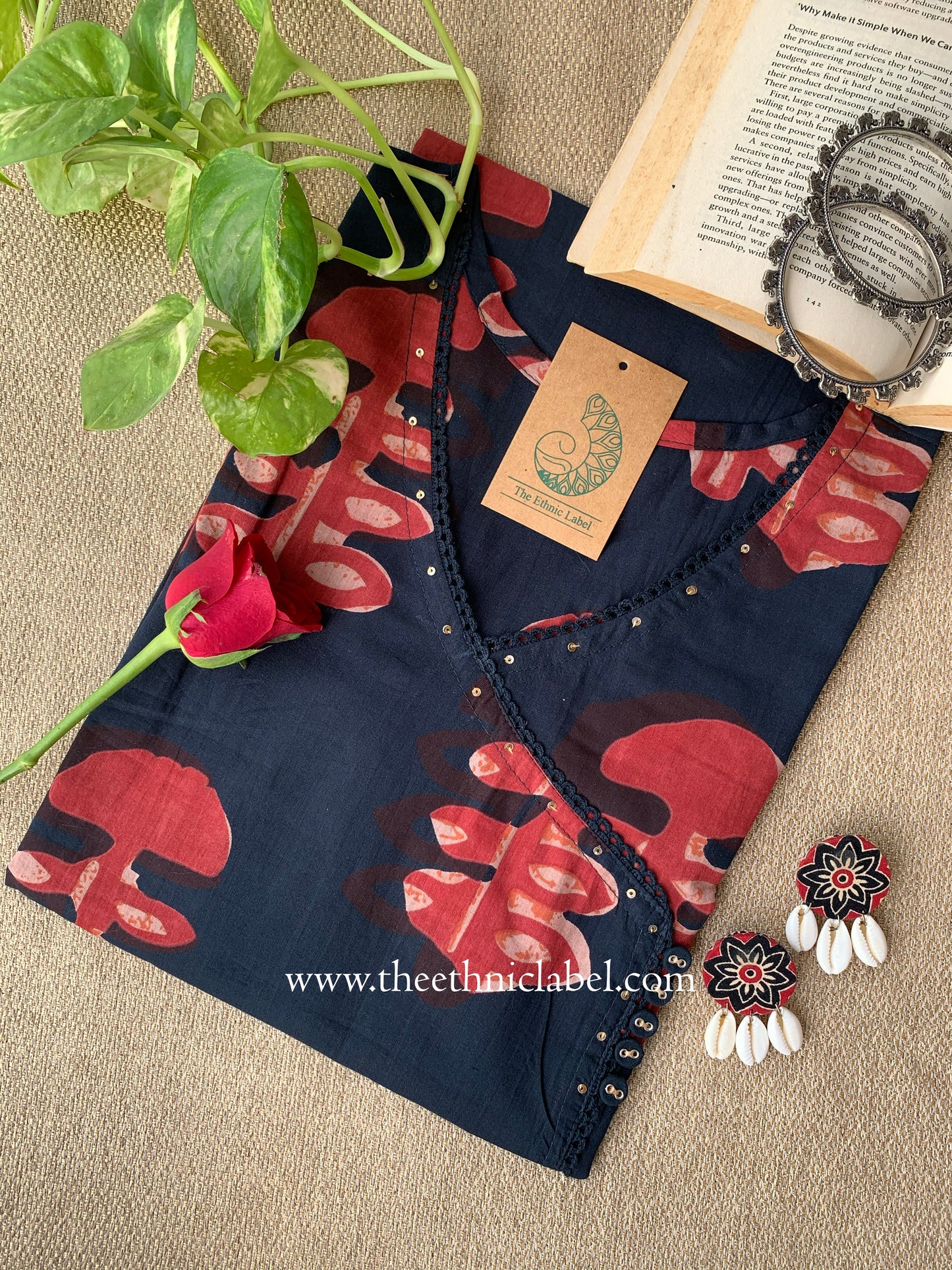 "Sarita" Angrakha Cotton kurta