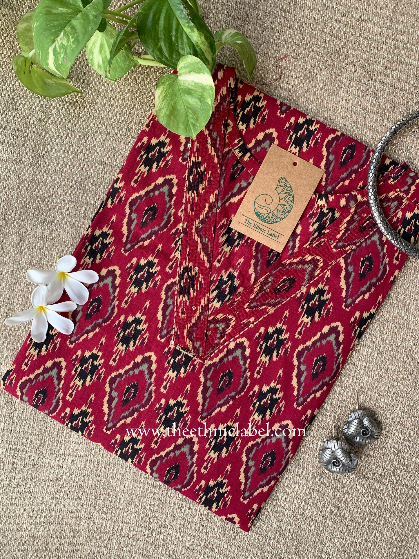 "Milan" Ikat Cotton kurta- S