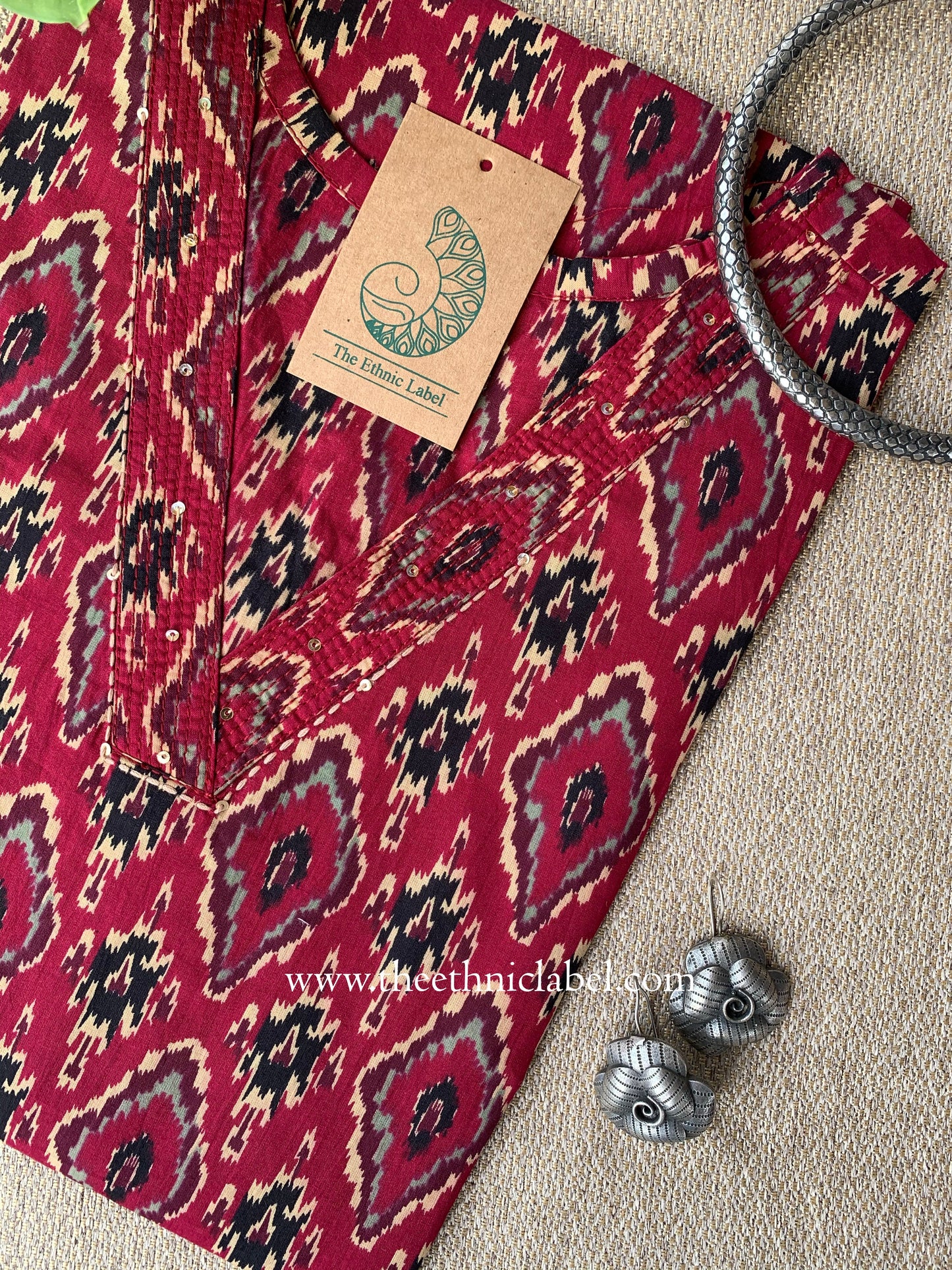 "Milan" Ikat Cotton kurta- S