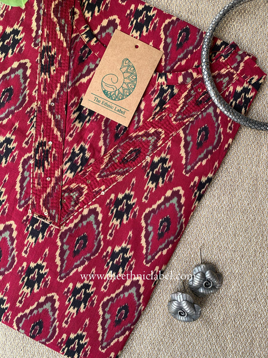 "Milan" Ikat Cotton kurta- S